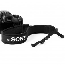 Sony Neoprene Camera Neck Strap Black Color with White Letter